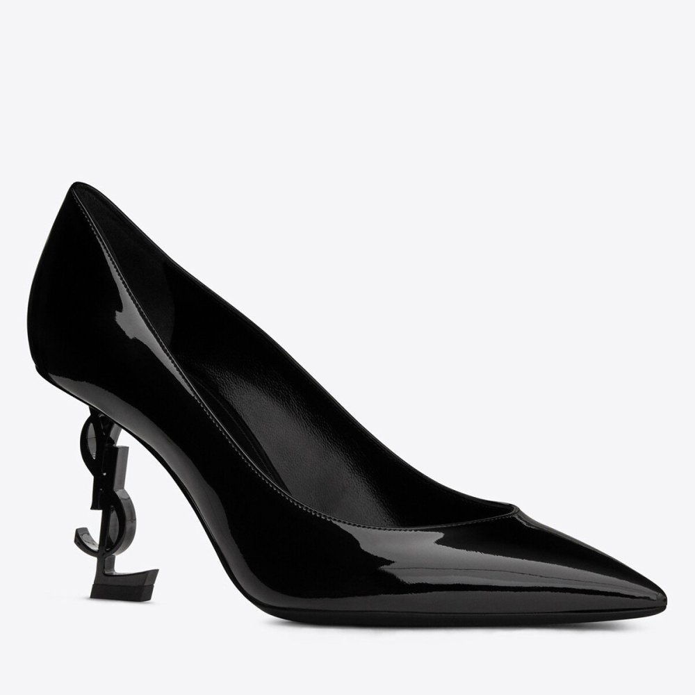 Cheap Reps Saint Laurent Opyum Pumps 85mm In Patent Leather with Black Heel