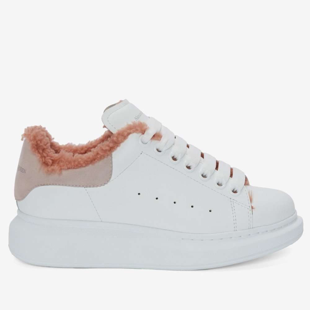 Cheap Reps Alexander McQueen Womens Oversized Sneakers With Pink Shearling