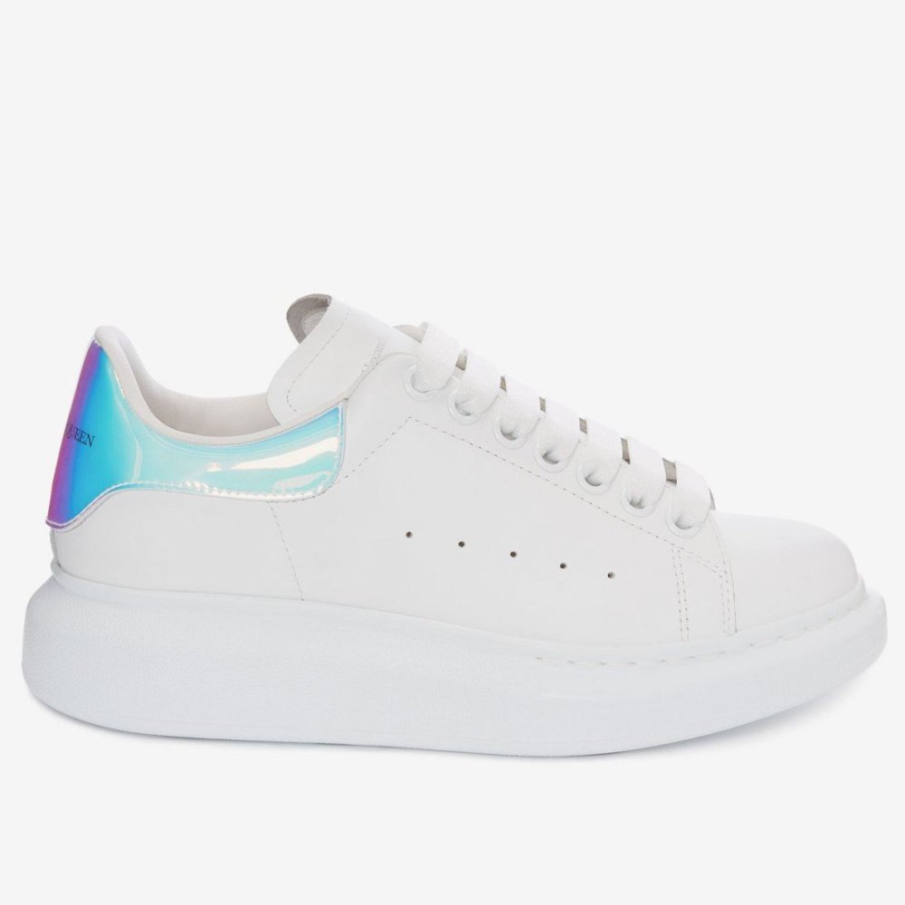 Cheap Reps Alexander McQueen Womens Oversized Sneakers With Iridescent Heel