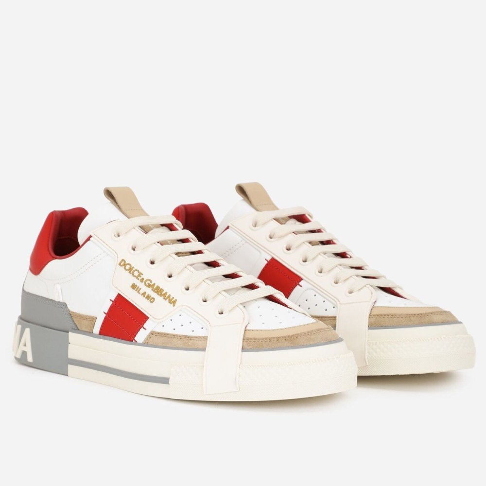 Cheap Reps Dolce Gabbana Womens Custom 2.Zero Sneakers White/Red