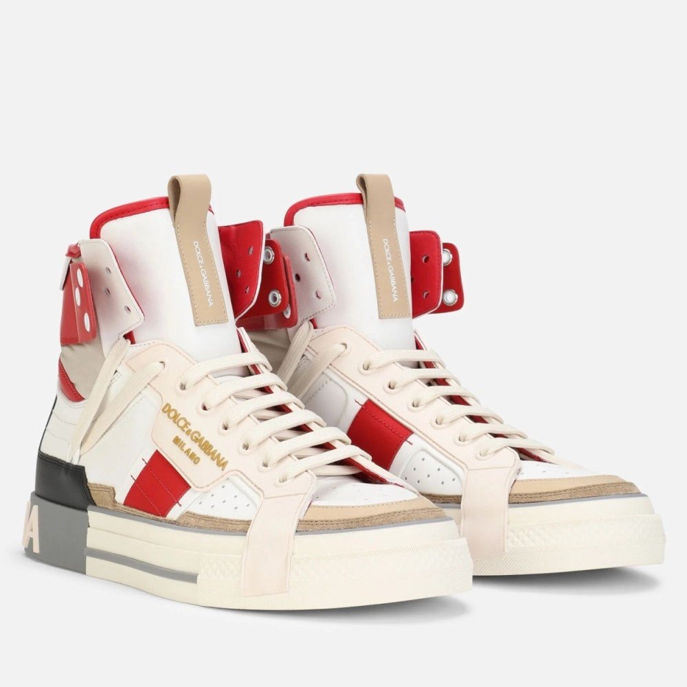 Cheap Reps Dolce Gabbana Womens Red Custom 2.Zero High-top Sneakers