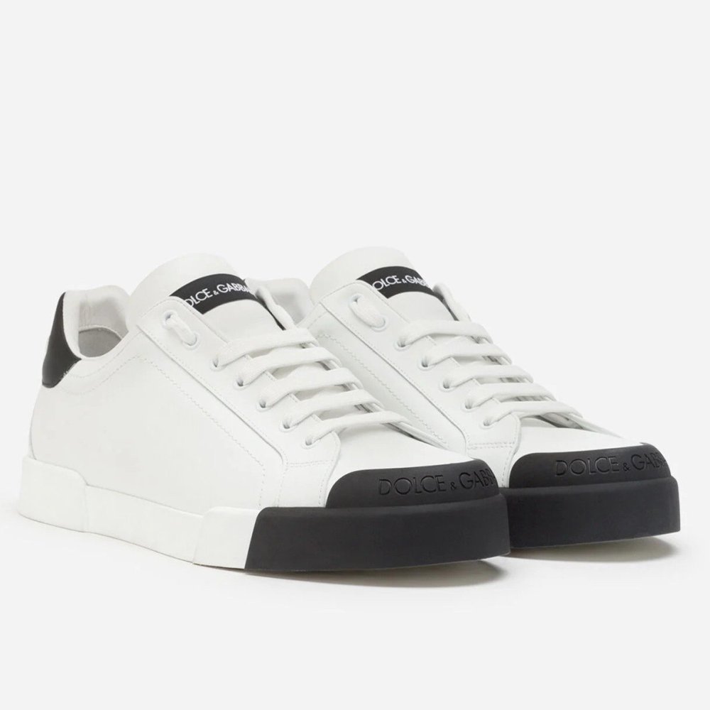 Cheap Reps Dolce Gabbana Womens Portofino Sneakers with Black Toe-cap