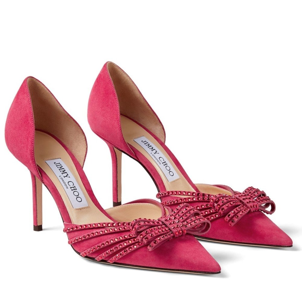 Cheap Reps Jimmy Choo Kaitence 85mm Pumps In Fuchsia Suede Leather