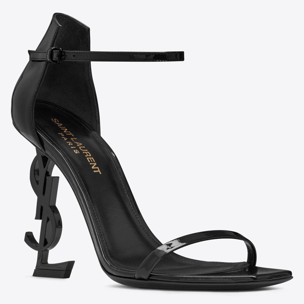 Cheap Reps Saint Laurent Opyum 110 Sandals In Black Patent Leather