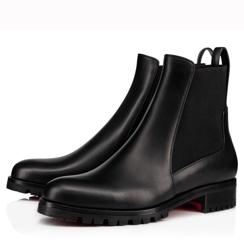 Cheap Reps Christian Louboutin Black Marchacroche Flat Ankle Boots