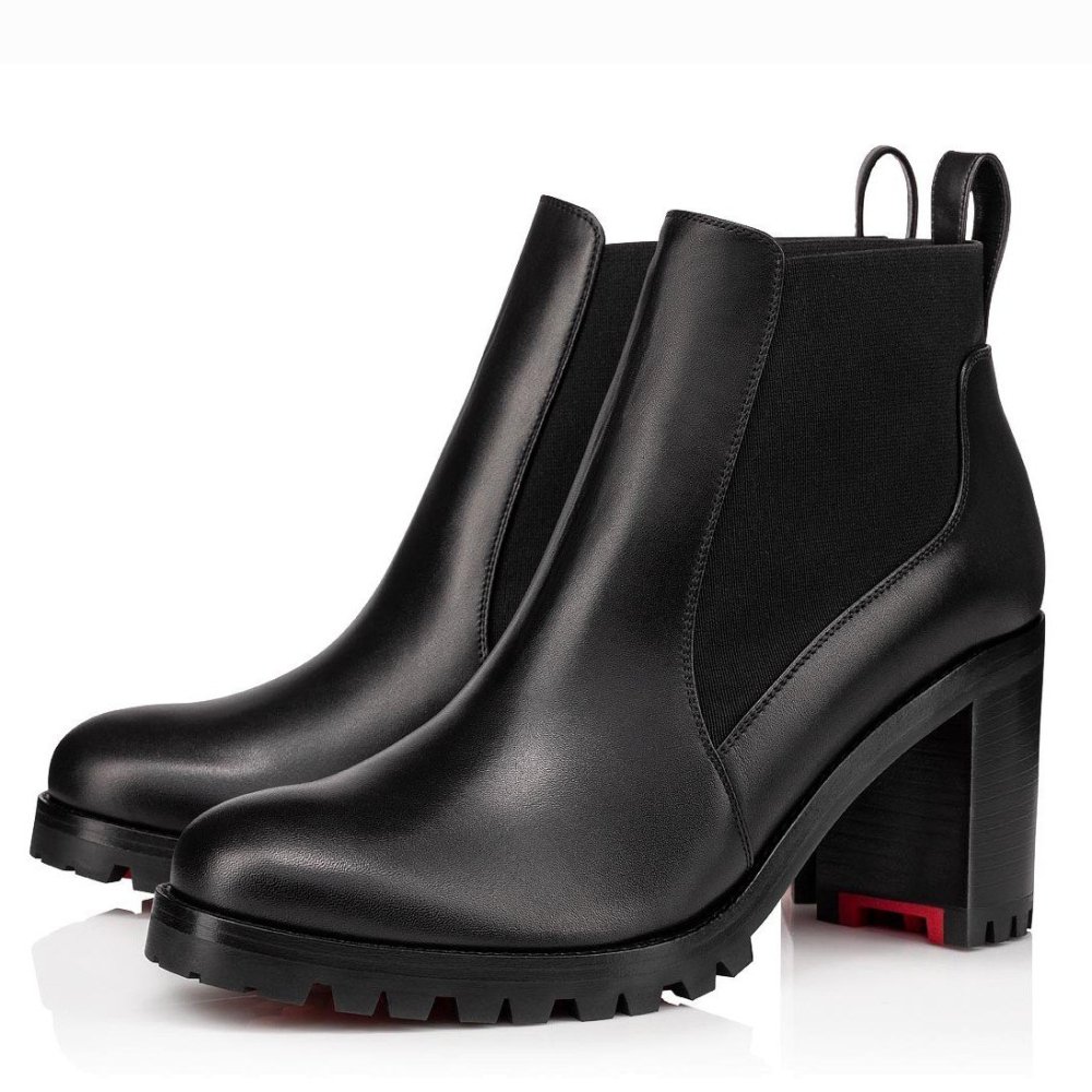 Cheap Reps Christian Louboutin Black Marchacroche 70MM Ankle Boots