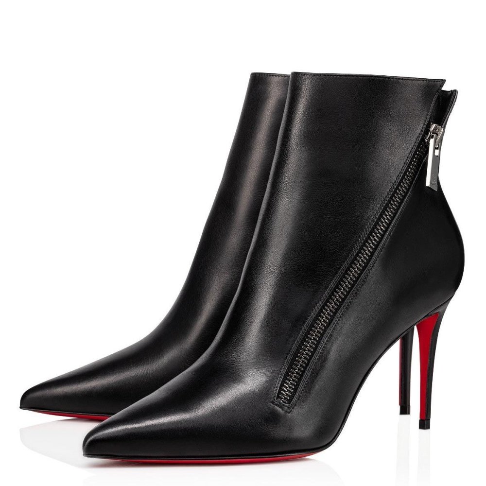 Cheap Reps Christian Louboutin Birgikate 85mm Ankle Boots In Black Leather