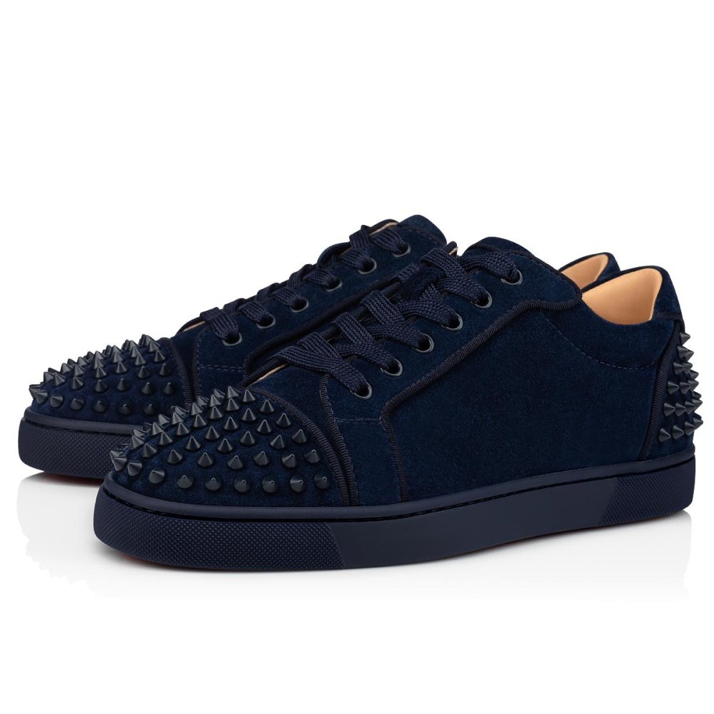 Cheap Reps Christian Louboutin Mens Seavaste 2 Orlato Flat Sneakers Blue