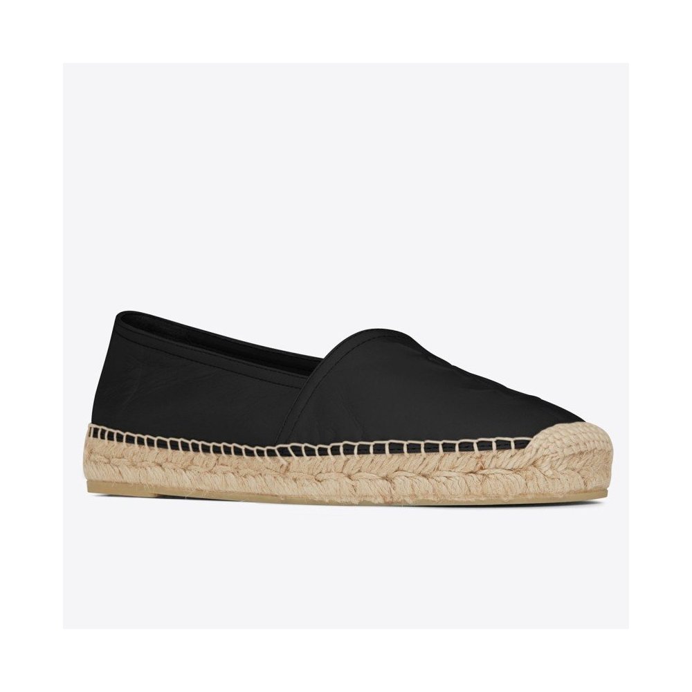 Cheap Reps Saint Laurent Monogram Espadrilles In Black Lambskin