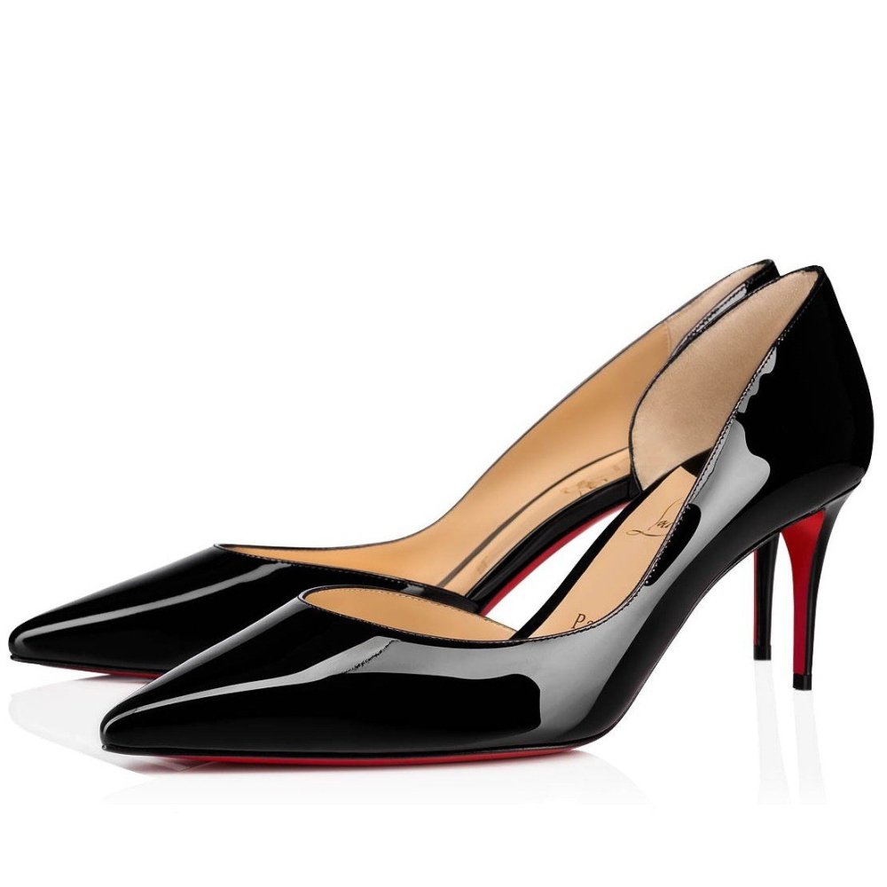 Cheap Reps Christian Louboutin Black Patent Iriza 70mm Pumps