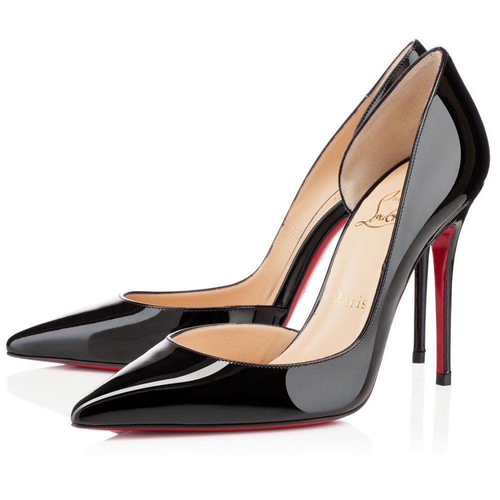 Cheap Reps Christian Louboutin Black Patent Iriza 100mm Pumps