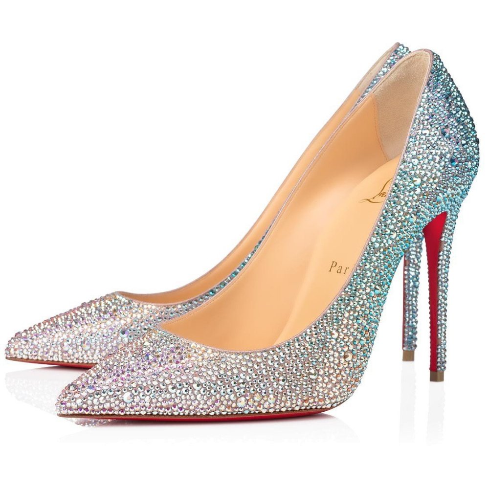 Cheap Reps Christian Louboutin Nude Kate Strass Degrade Pumps 100mm