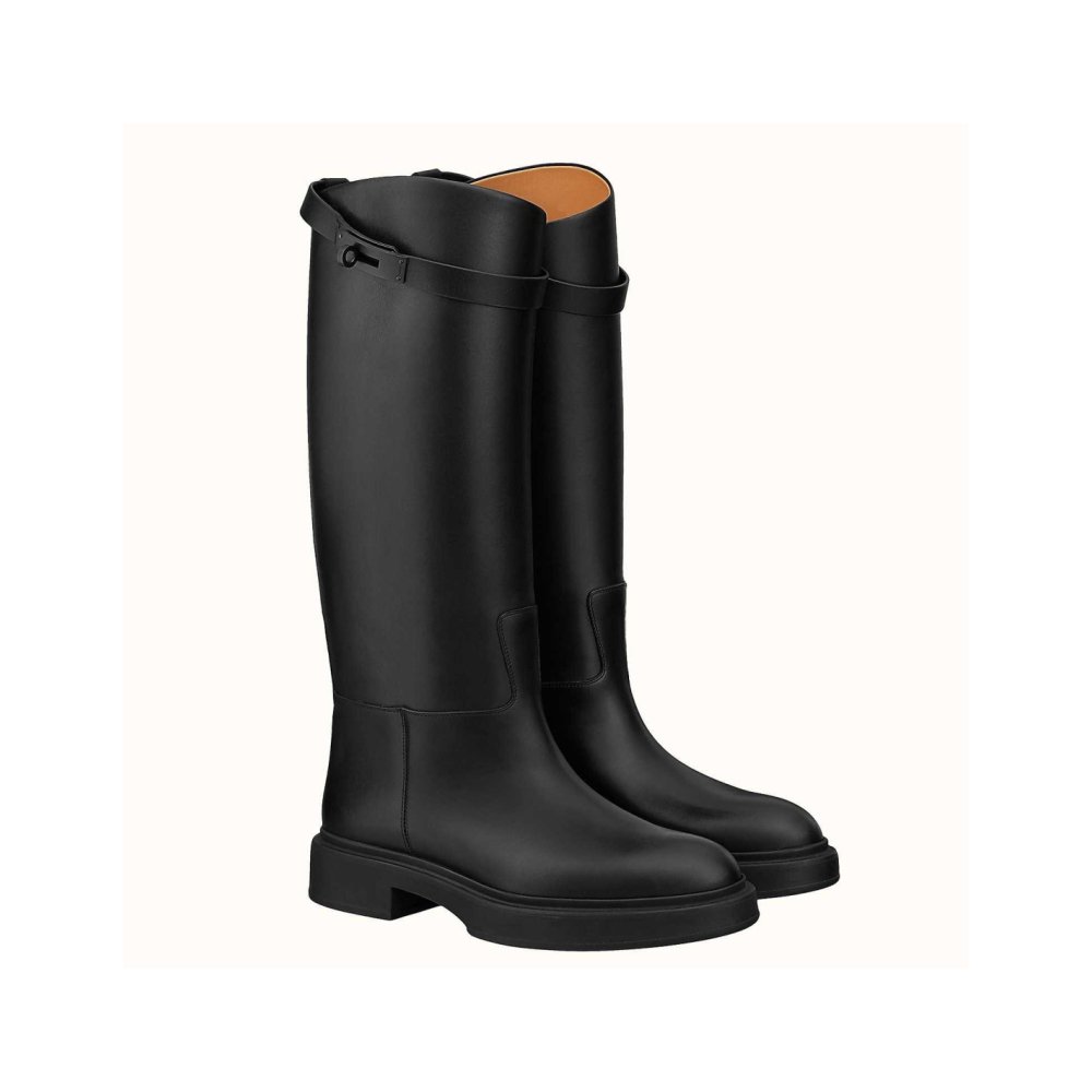 Cheap Reps Hermes Variation Boots In Black Calfskin