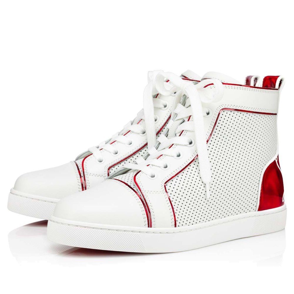 Cheap Reps Christian Louboutin Fun Louis Woman Flat Sneakers In White Calfskin