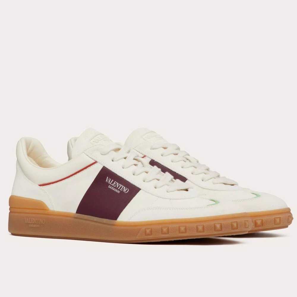 Cheap Reps Valentino Womens Upvillage Sneaker in White Suede Leather