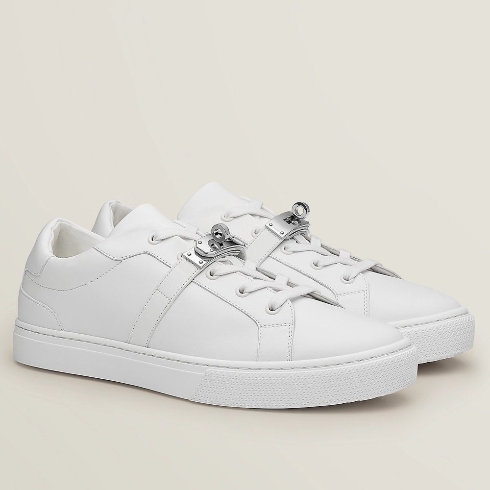 Cheap Reps Hermes Mens Day Sneakers in White Leather