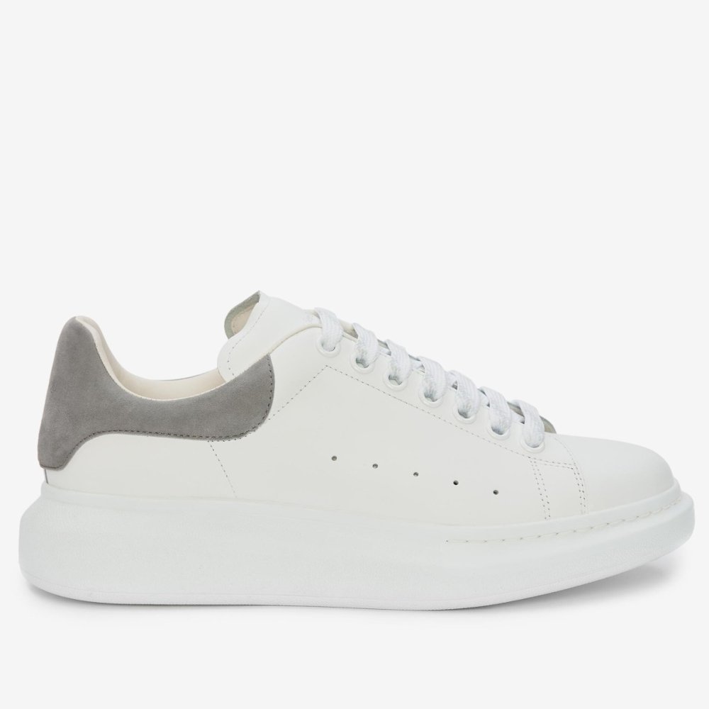 Cheap Reps Alexander McQueen Womens Oversized Sneakers With Grey Suede Heel