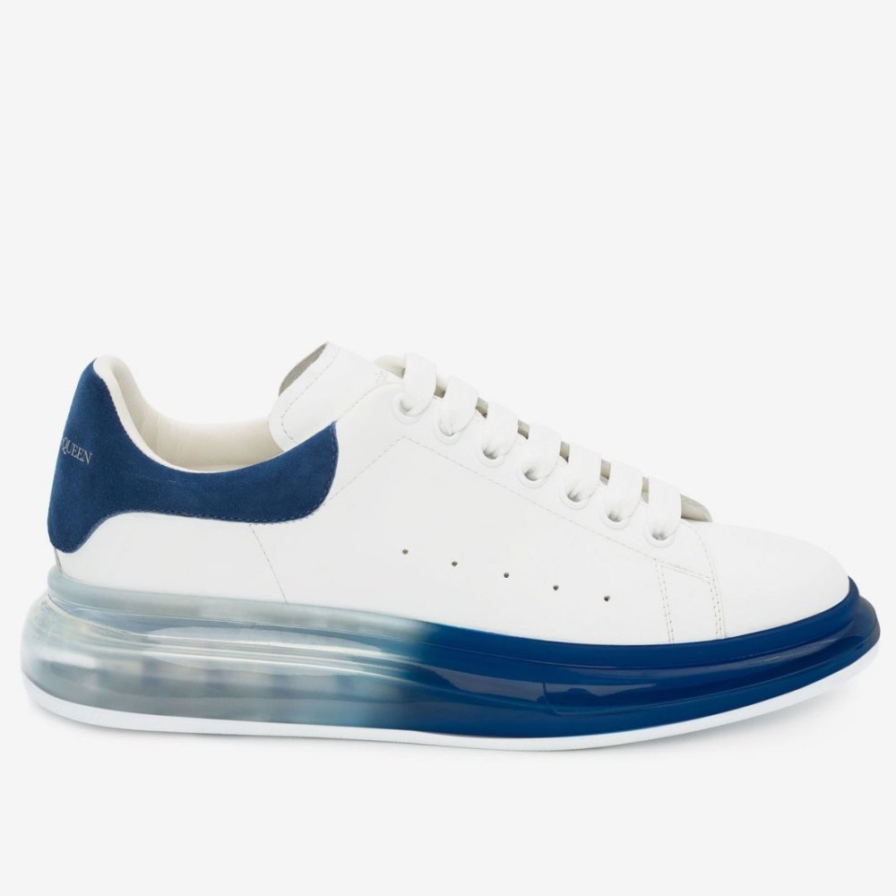 Cheap Reps Alexander McQueen Womens Oversized Sneakers With Blue Transparent Sole