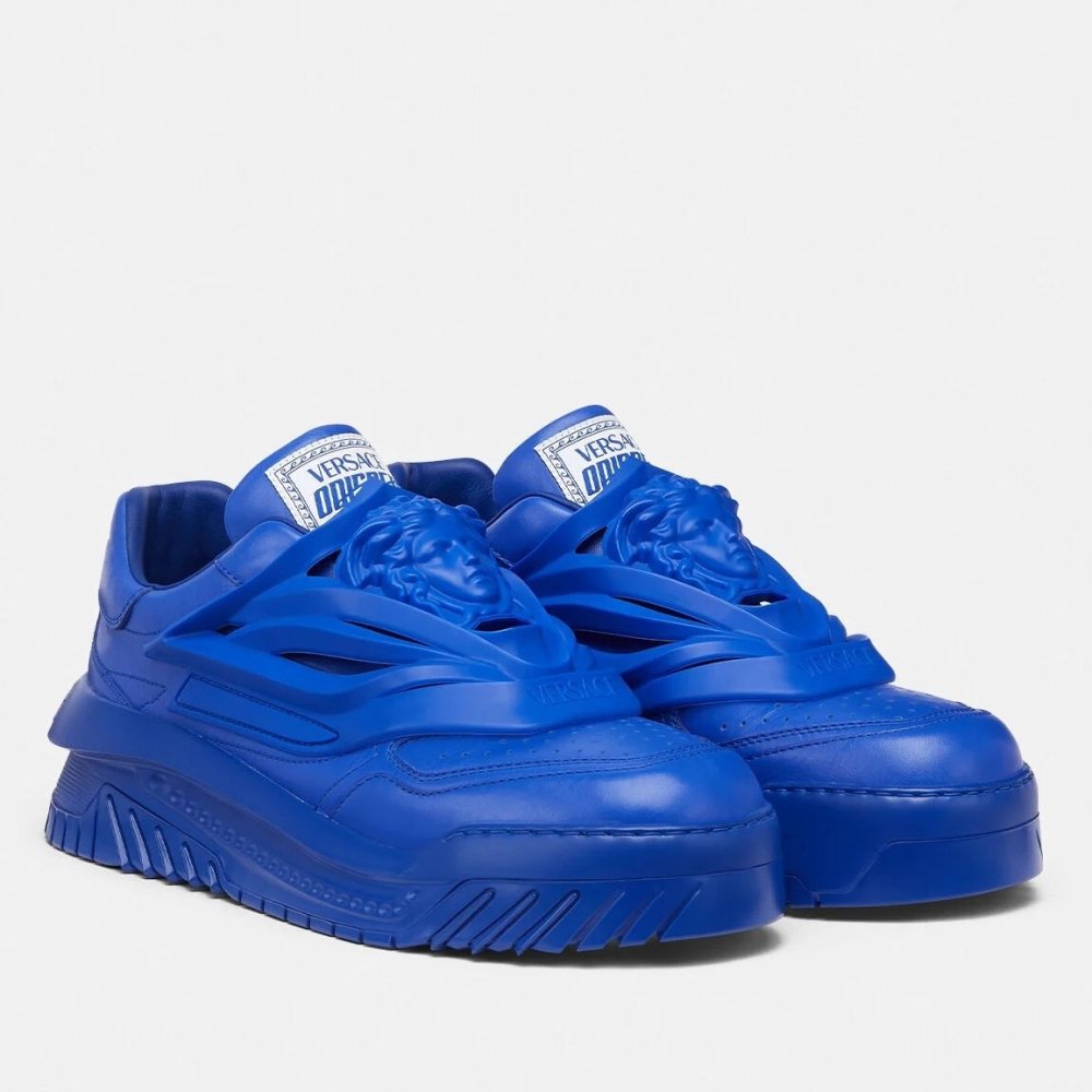 Cheap Reps Versace Womens Odissea Sneakers In Blue Leather