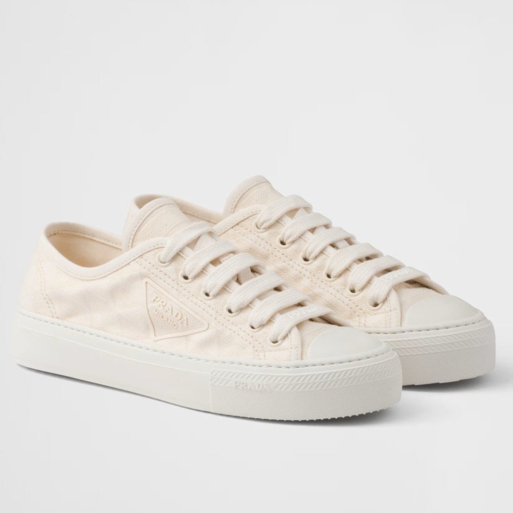 Cheap Reps Prada Womens Sneakers in Natural Fabric