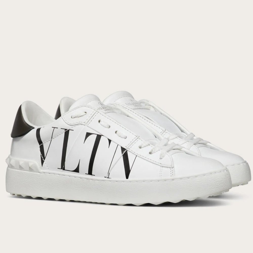 Cheap Reps Valentino Womens VLTN Open Sneakers In White Leather