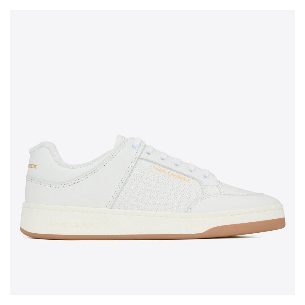 Cheap Reps Saint Laurent Womens SL/61 Sneakers in White Perforated Leather