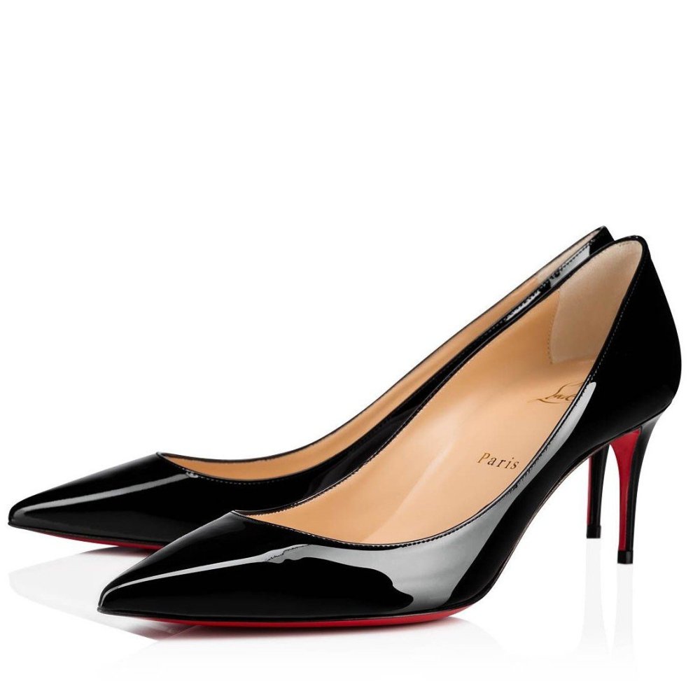 Cheap Reps Christian Louboutin Black Patent Kate 70mm Pumps