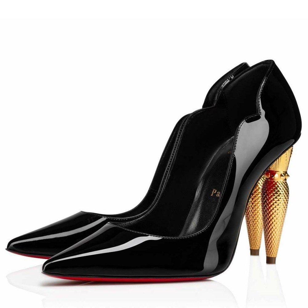 Cheap Reps Christian Louboutin Lipchick Pumps 100mm In Black Patent Leather