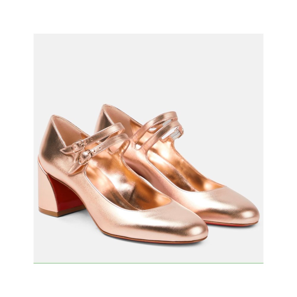 Cheap Reps Christian Louboutin Miss Jane Pumps 55mm In Gold Iridescent Leather