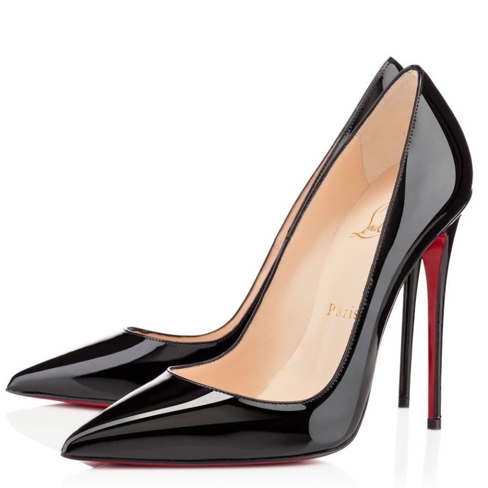 Cheap Reps Christian Louboutin So Kate Pumps 100mm in Black Patent Leather