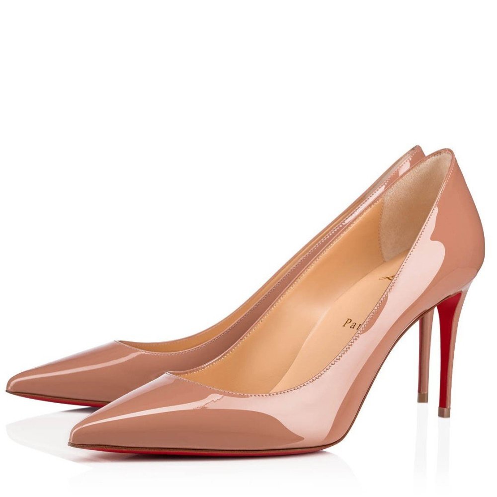 Cheap Reps Christian Louboutin Kate Pumps 85mm in Nude Patent Leather