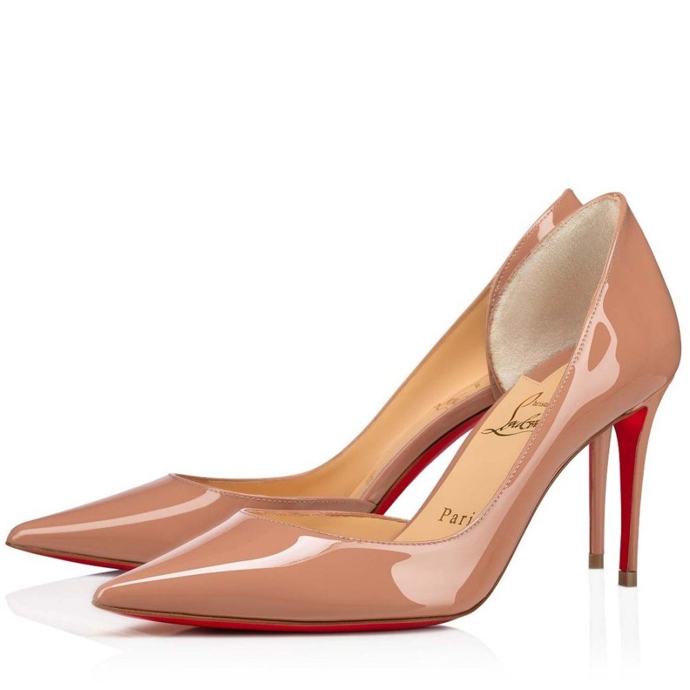 Cheap Reps Christian Louboutin Iriza Pumps 85mm in Nude Patent Leather