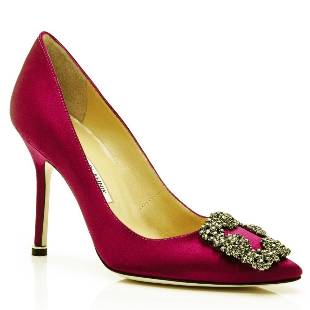 Cheap Reps Manolo Blahnik Hangisi 105 Pumps In Bordeaux Satin