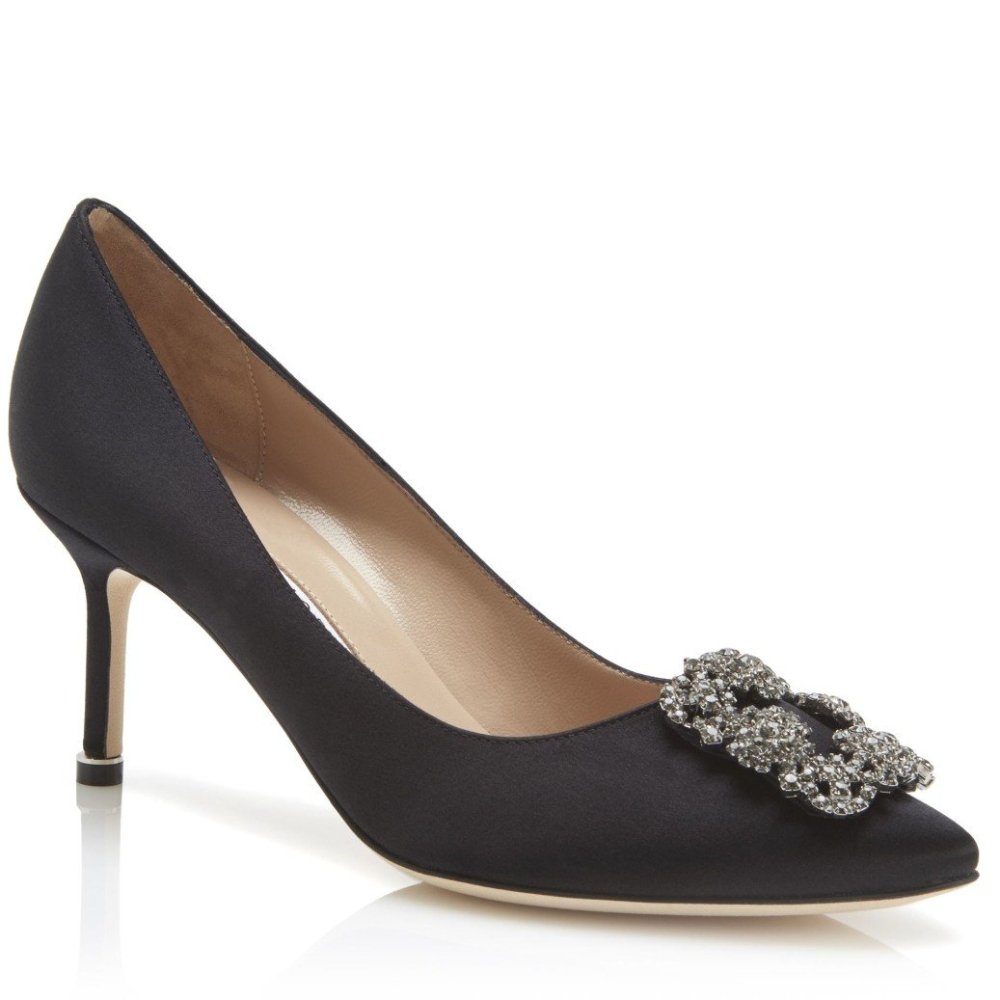 Cheap Reps Manolo Blahnik Hangisi 70 Pumps In Black Satin