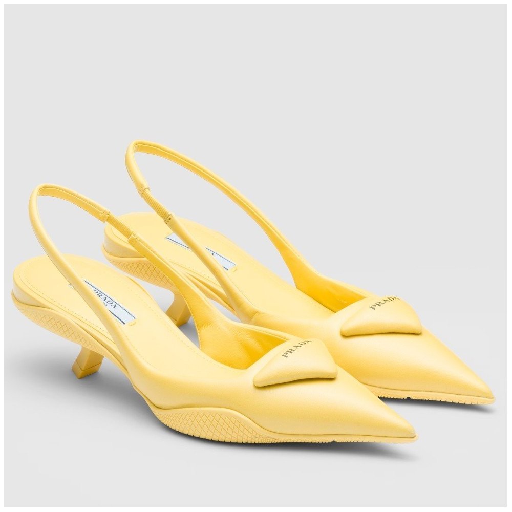 Cheap Reps Prada Slingback Pumps in Yellow Padded Leather