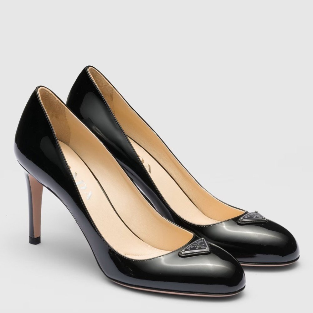 Cheap Reps Prada Pumps 85mm In Black Patent Leather