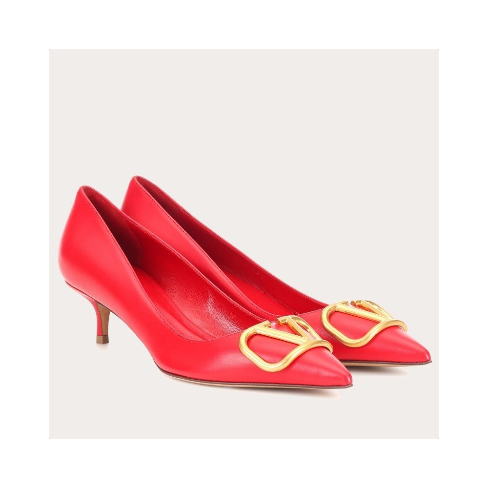 Cheap Reps Valentino Garavani Vlogo Pumps 45mm In Red Lambskin