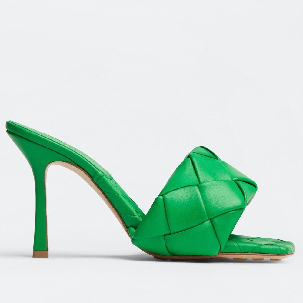 Cheap Reps Bottega Veneta Lido Sandals In Green Intrecciato Leather