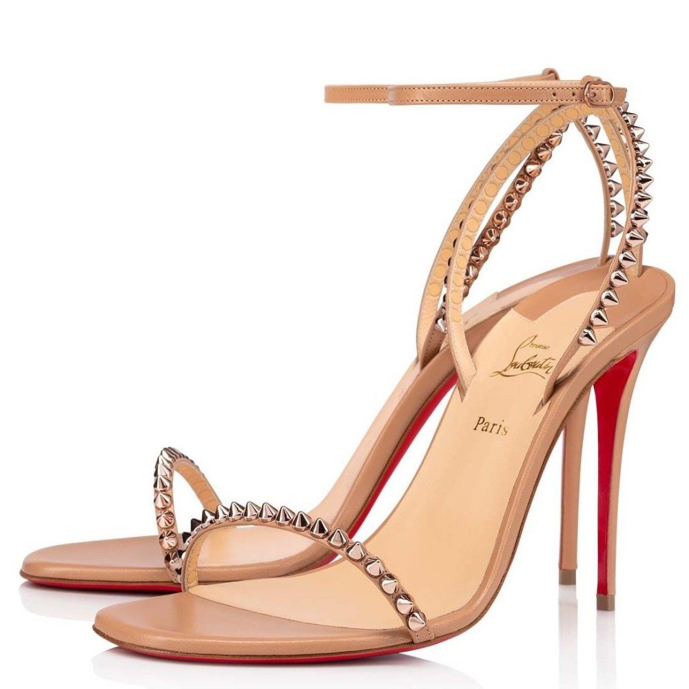 Cheap Reps Christian Louboutin So Me 100mm Sandals In Nude Lambskin