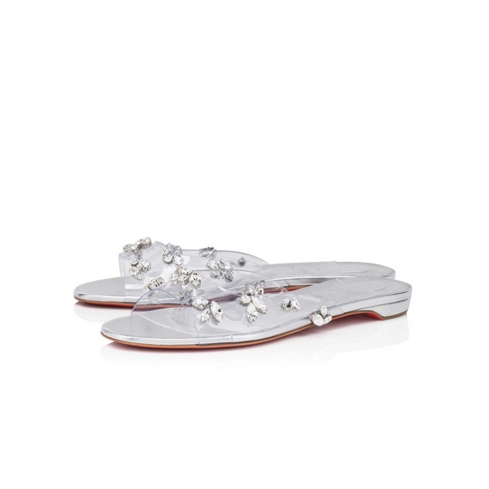 Cheap Reps Christian Louboutin Degraqueenie Mules in PVC with Crystals