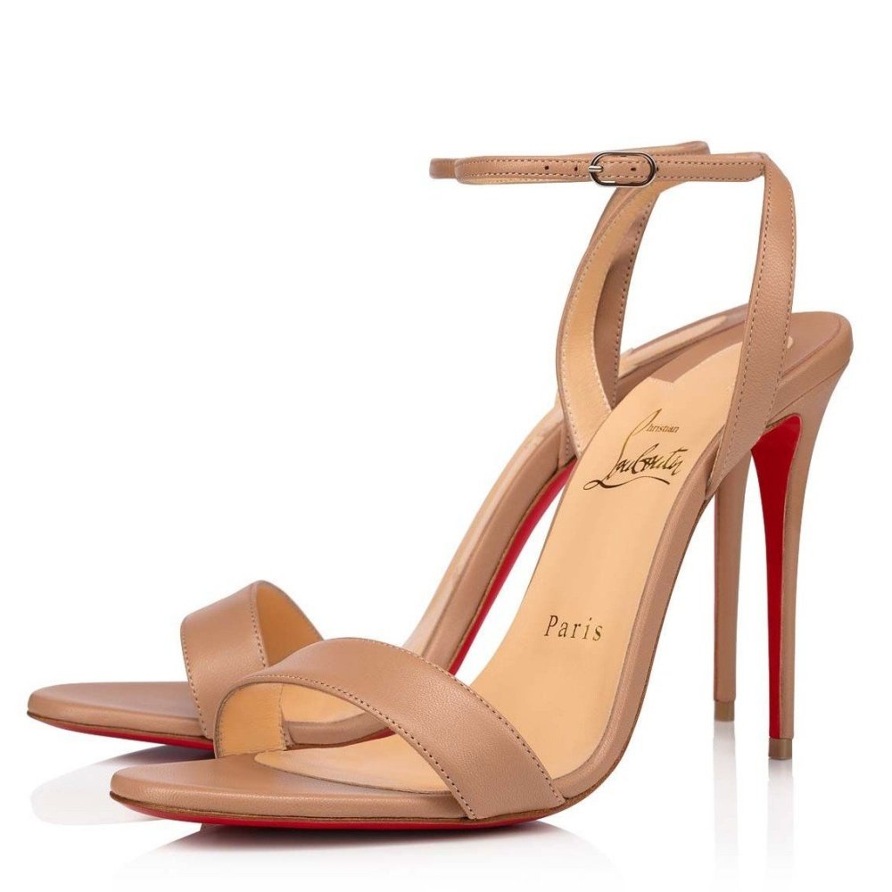 Cheap Reps Christian Louboutin Loubigirl 100mm Sandals In Nude Lambskin