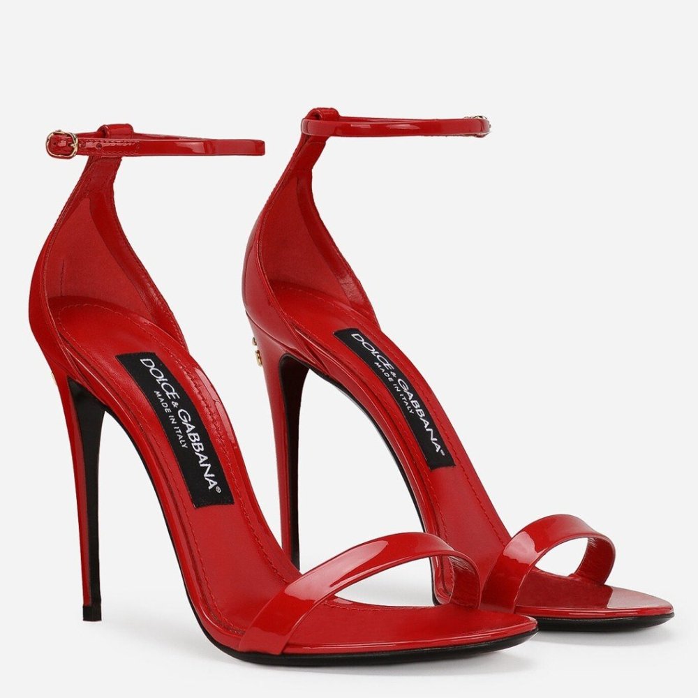 Cheap Reps Dolce Gabbana Kim Sandals in Red Patent Leather