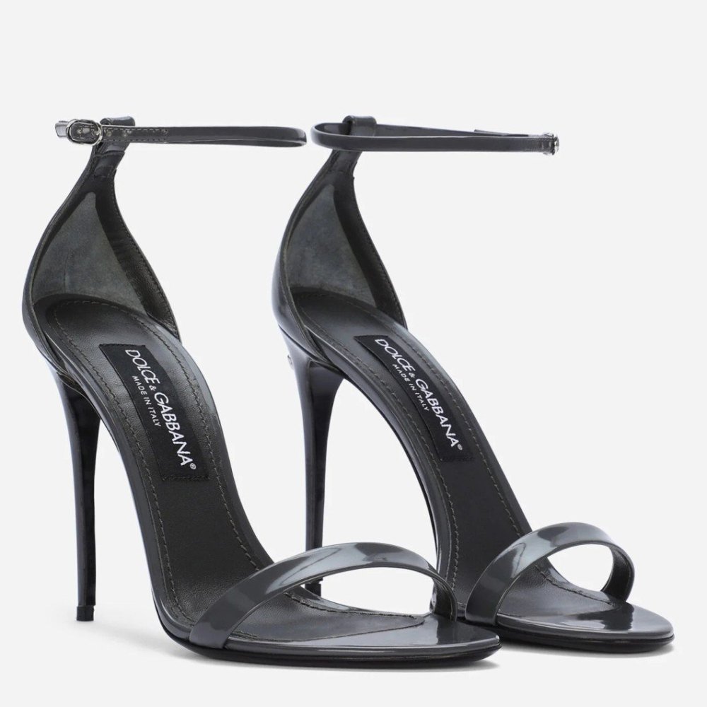 Cheap Reps Dolce Gabbana Kim Sandals in Black Patent Leather