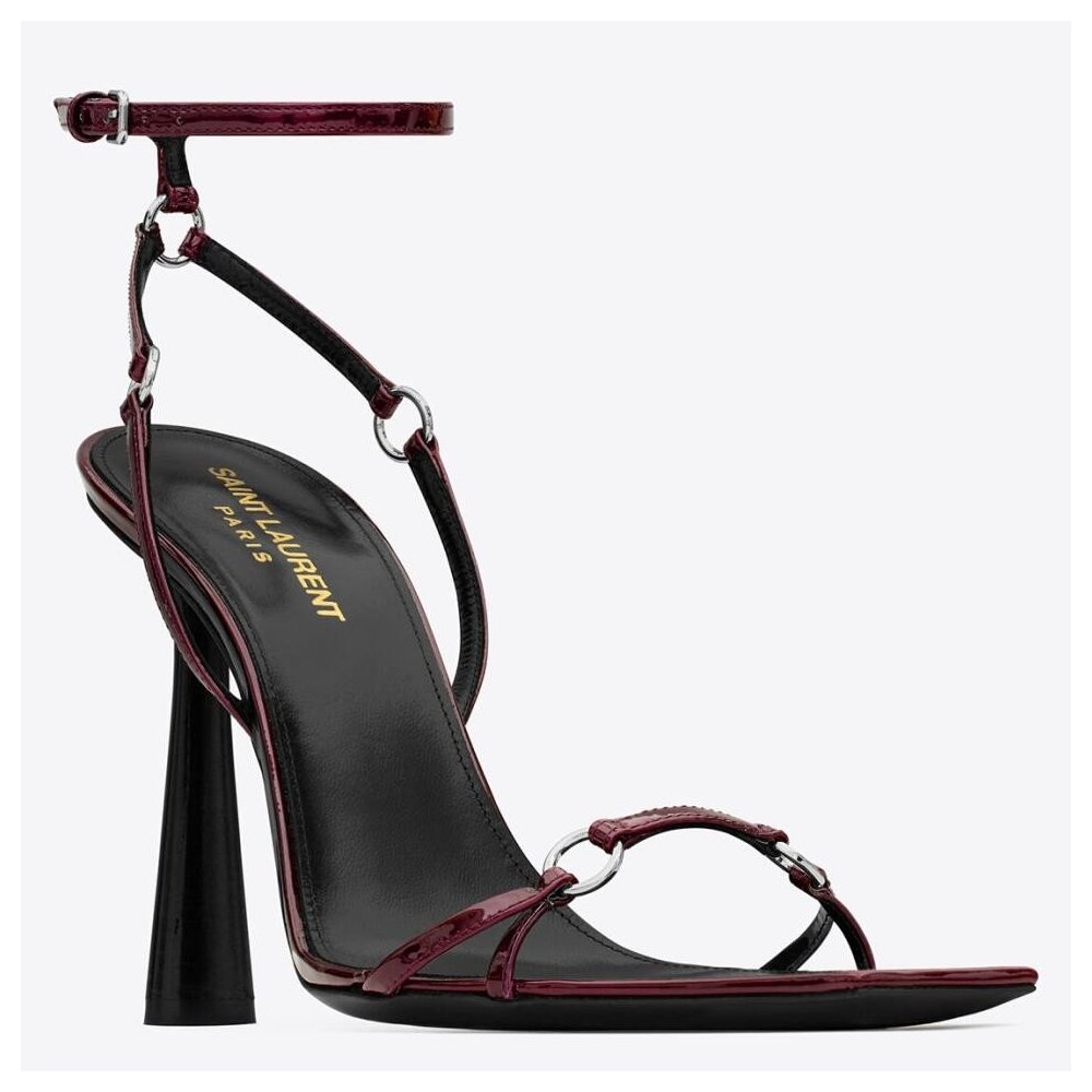 Cheap Reps Saint Laurent Nova 100 Sandals In Red Patent Leather