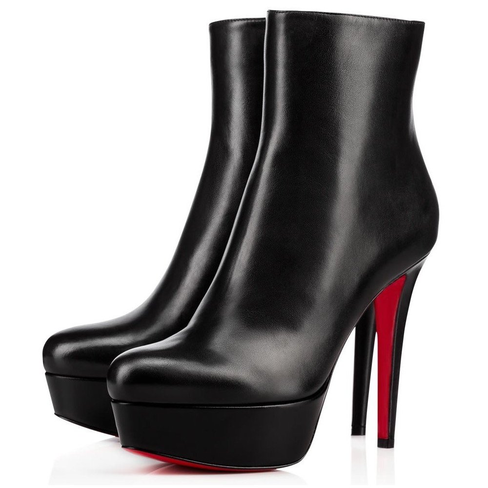 Cheap Reps Christian Louboutin Bianca Ankle Boots 120mm in Black Lambskin