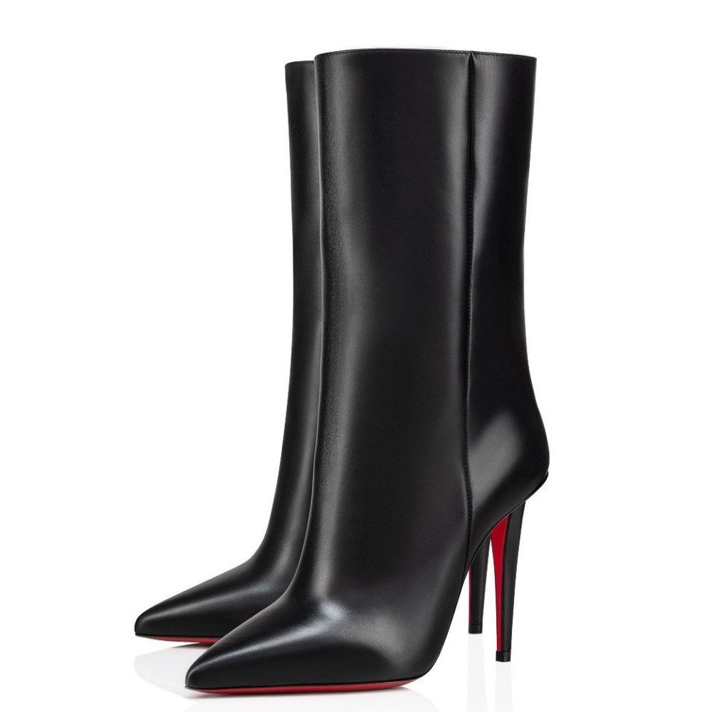 Cheap Reps Christian Louboutin Astrilarge Ankle Boots 100mm in Black Leather