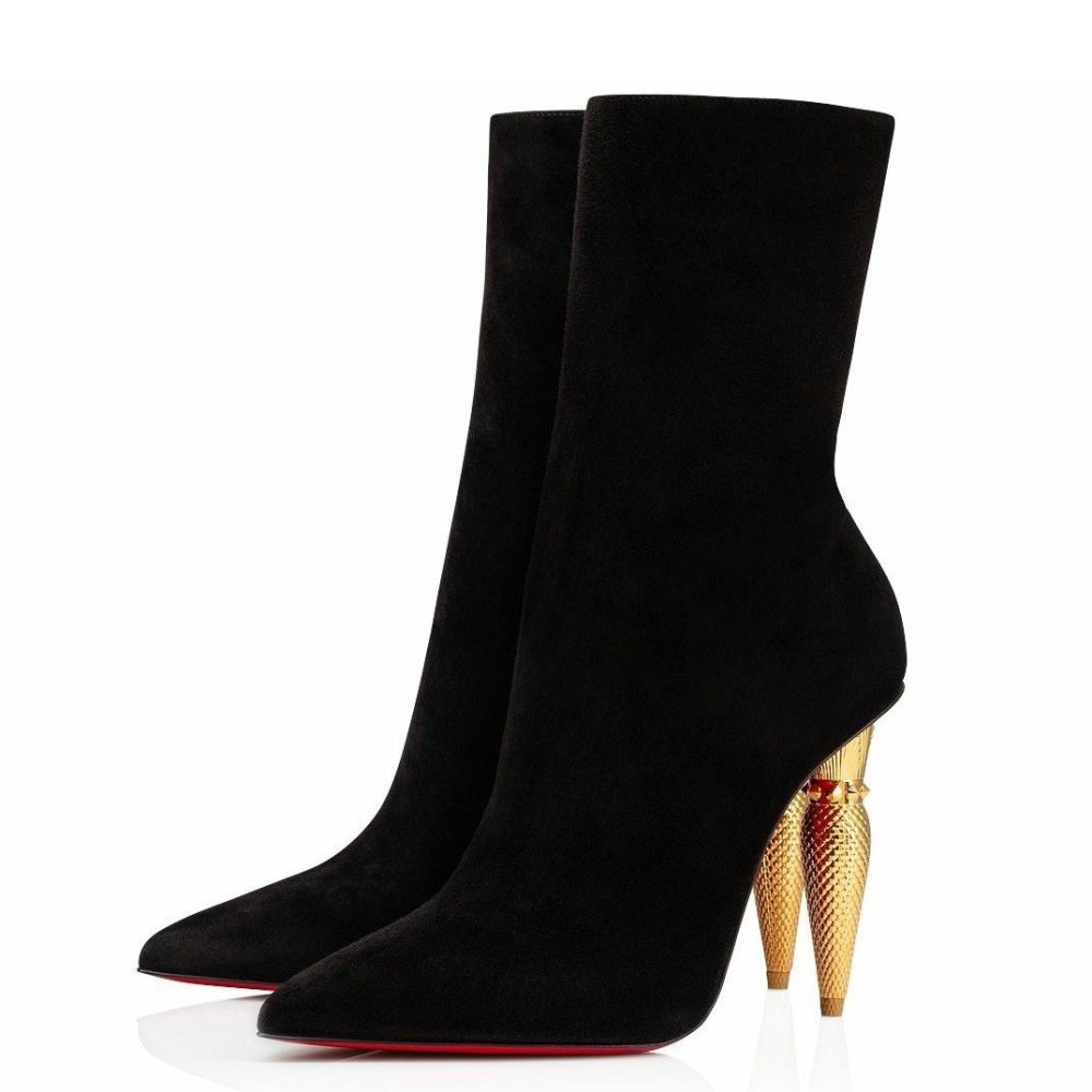 Cheap Reps Christian Louboutin Lipbooty 100mm Ankle Boot In Black Velvet