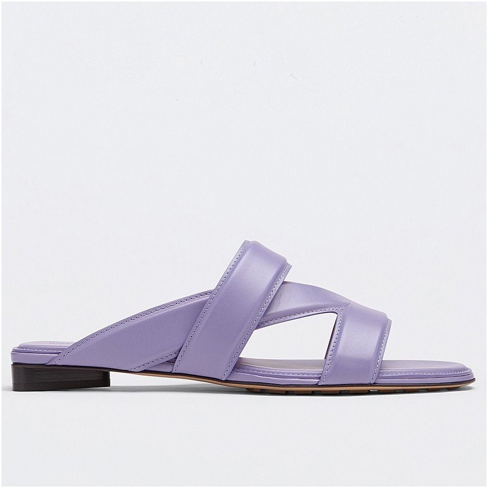 Cheap Reps Bottega Veneta Band Slides In Lavender Lambskin